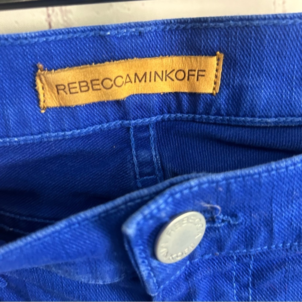 Rebecca Minkoff royal blue slim denim bleeker size 30 waist preppy designer - Picture 12 of 12